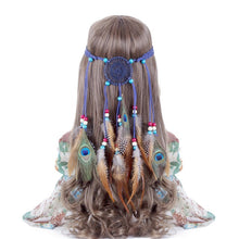 Load image into Gallery viewer, Bohemian Dream Catcher Feather Native Headdress