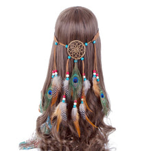 Load image into Gallery viewer, Bohemian Dream Catcher Feather Native Headdress