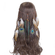 Load image into Gallery viewer, Bohemian Dream Catcher Feather Native Headdress