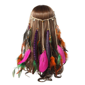 Bohemian Dream Catcher Feather Native Headdress