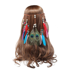 Load image into Gallery viewer, Bohemian Dream Catcher Feather Native Headdress