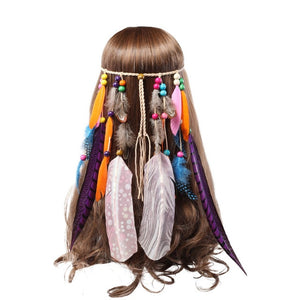 Bohemian Dream Catcher Feather Native Headdress