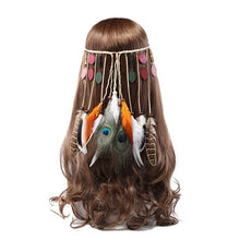 Load image into Gallery viewer, Bohemian Dream Catcher Feather Native Headdress