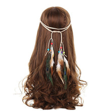 Load image into Gallery viewer, Bohemian Dream Catcher Feather Native Headdress