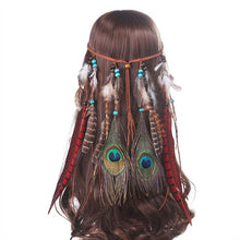 Load image into Gallery viewer, Bohemian Dream Catcher Feather Native Headdress