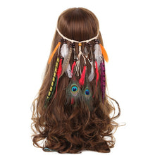 Load image into Gallery viewer, Bohemian Dream Catcher Feather Native Headdress